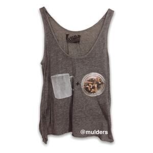 Local Celebrity Coffee & Cigs Grunge Heathered Gray Tank Top